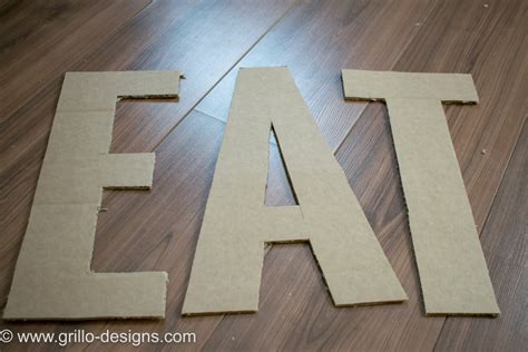 3D FAUX METAL LETTERS TUTORIAL FROM CARDBOARD