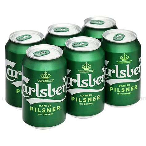 Bia Carlsberg Danish Pilsner 5% ABV 330ml/Lon Lốc 6 Lon