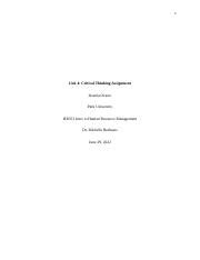 Hr Unit Critical Thinking Assignment Docx Unit Critical