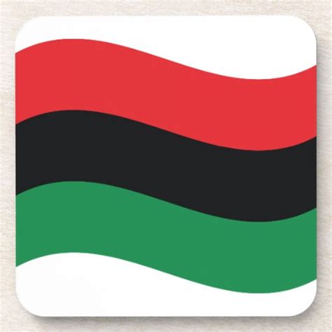 Red, Black & Green Flag Beverage Coasters | Zazzle