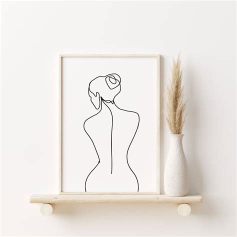 Naked Woman Line Art Boho Chic Wall Art Printable Abstract Art Print