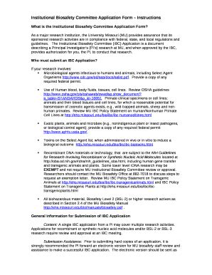 Institutional Biosafety Committee Application Instructions Doc Template