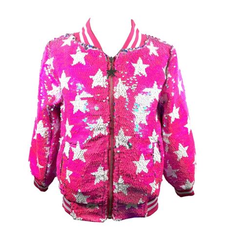 Pink Sequin Bomber Jacket Etsy