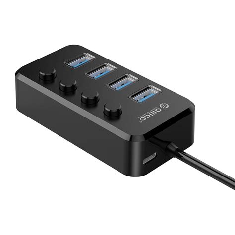 Usb 30 Hub With 4 Ports And Onoff Switches External Power Supply Possible Black Orico