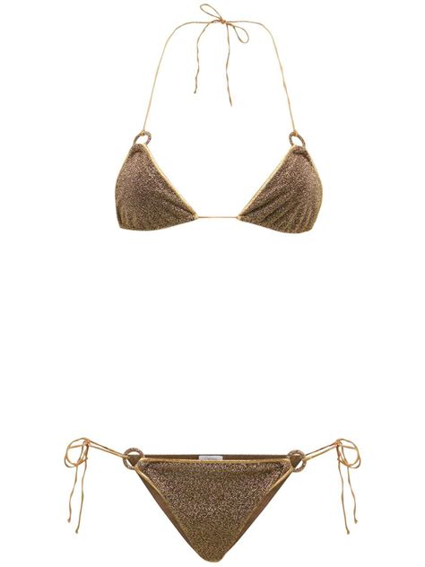 OSÉREE SWIMWEAR Lumière Microkini Ring Bikini Set Gold Editorialist