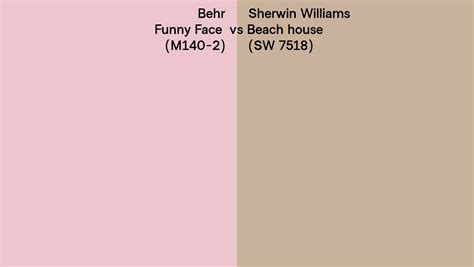 Behr Funny Face M140 2 Vs Sherwin Williams Beach House Sw 7518 Side