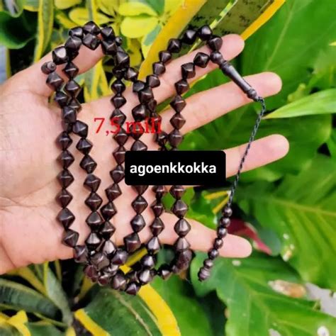 Jual Tasbih Kokka Kaukah Wajik Polos Mm Hitam Shopee Indonesia