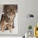 Grey Wolf Canis Lupus Peers Around Birch Tree Cotton Canvas Etsy