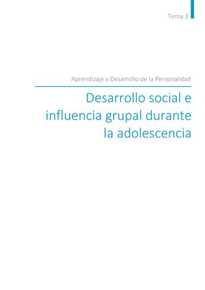 TEMA 10 Resumen Aprendizaje Y Desarrollo De La Personalidad UNIR