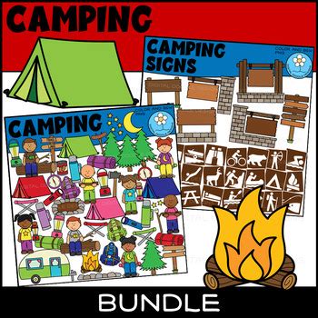 Camping & Camping Signs Clipart Bundle by Digital Doodle Designs