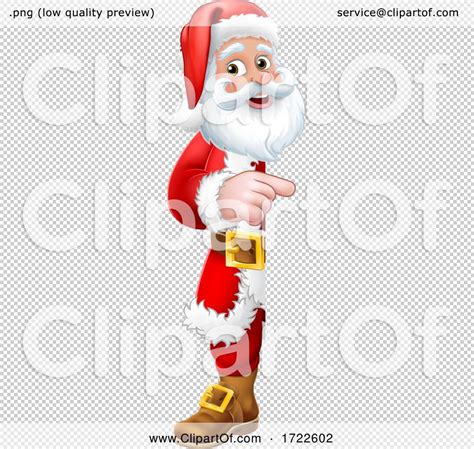 Santa Claus Christmas Cartoon Peeking Pointing By Atstockillustration 1722602