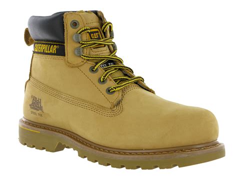 Mens Cat Caterpillar Holton Leather Steel Toe Cap Safety Work Boots