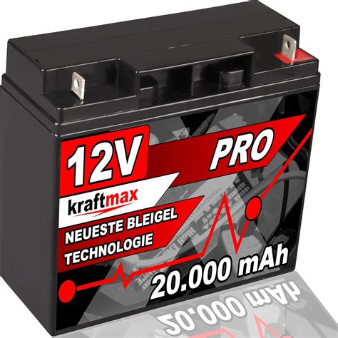 Kraftmax Industrial Pro Bleiakku AGM Hochleistungs Blei Akku Der