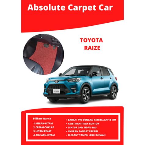 Jual Karpet Mobil Toyota Raize Full Bagasi Bahan Warna Jakarta