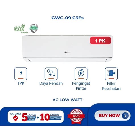 Jual GREE AC DELUXE LOW WATT PUTIH 1PK GWC 09C3E S Unit Indoor