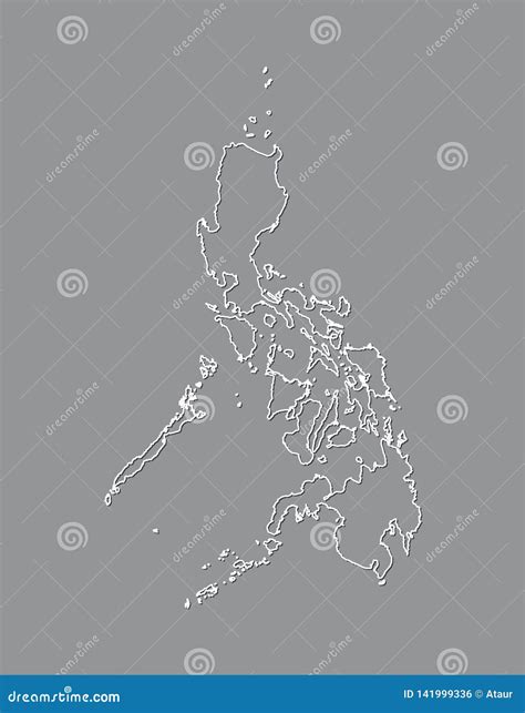 Mapa Del Vector De Filipinas Aislado En El Fondo Blanco Mapa Negro Alto