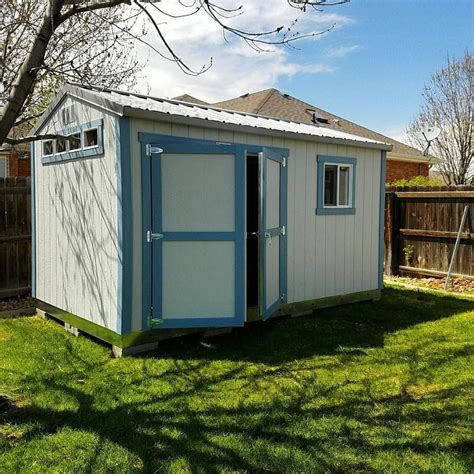 The Perfect Shed Double Doors Transom Windows And A Metal Roof It