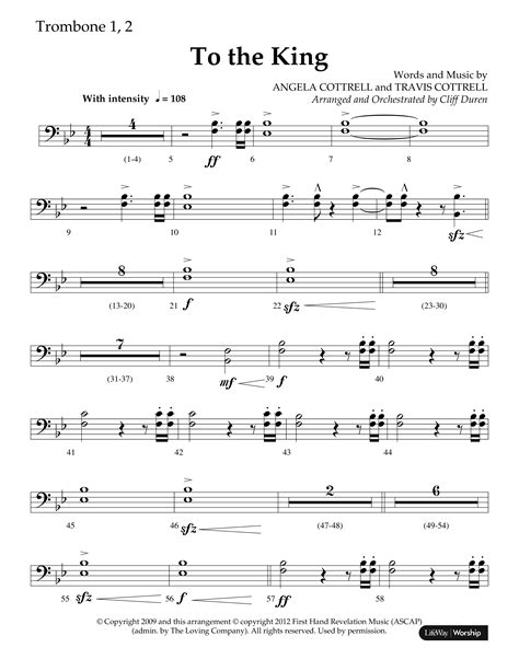 To The King Choral Anthem SATB Trombone Sheet Music PDF Lifeway