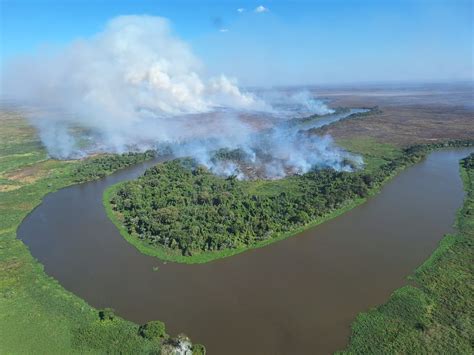 Instituto Chico Mendes e Força Nacional combatem incêndio no Parque