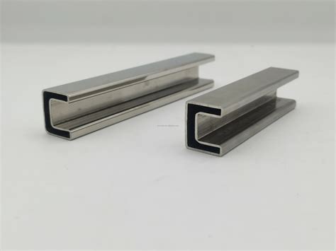 Stainless Steel U Shape Black Slotted Capping Hand Rail For Mm Glass