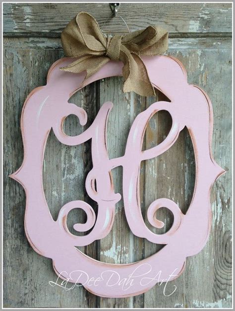 Monogram Door Decor Vintage Modern Distressed By Ladeedahart 5900