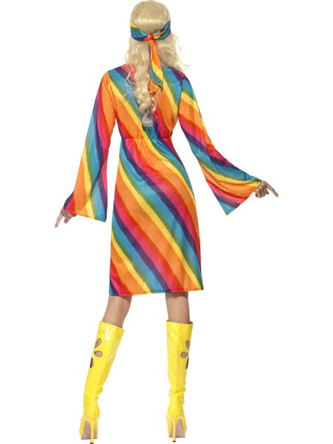 Adult Ladies Rainbow Hippie Costume 22442 Fancy Dress Ball