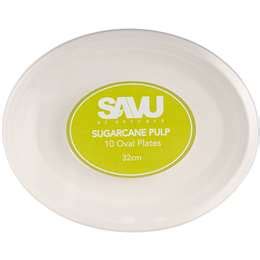 Savu Sugarcane Pulp Oval Plates 10 Pack Woolworths