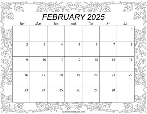 jfebruary  blank calendar printable  john  anderson