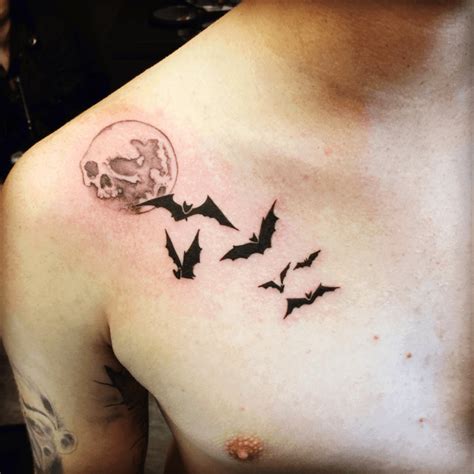 Tattoo Uploaded By Stephen Hull • Bat And Badass Moon Done At Inked By Kendra • Tattoodo