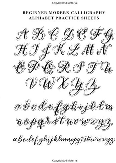 Modern Calligraphy Alphabet Practice Sheets Basic Calligraphy And Worksheets Library