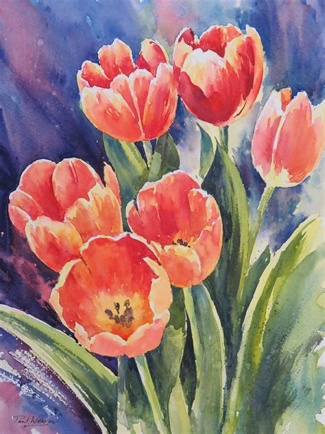 Watercolor Tulip Paintings