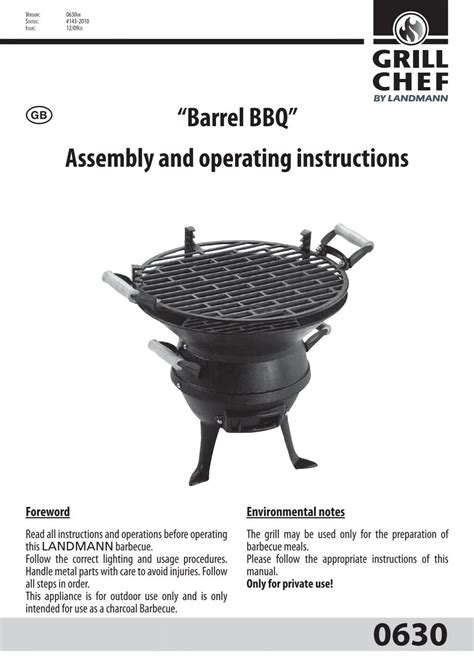 Tera Gear Bbq Assembly Instructions 1