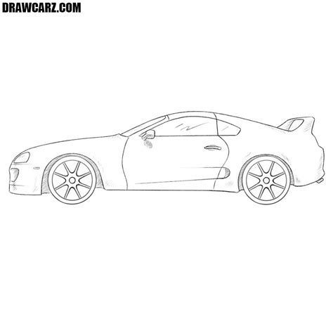 Toyota Supra Drawing Back View