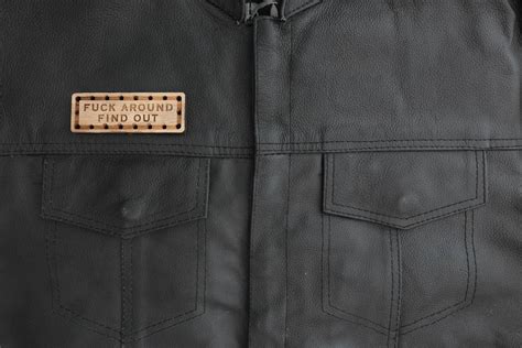 Fuck Around Find Out Solid Oak Laser Engraved Wooden Patch By Ivamis