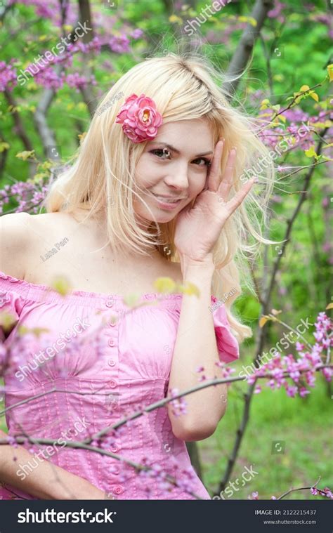 Cute Happy Blonde Woman Portrait Spring Stock Photo Shutterstock