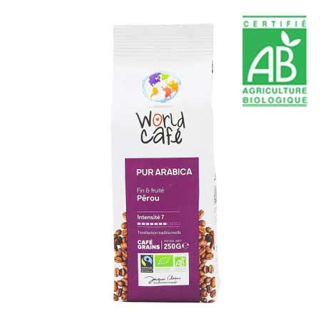 Café en grains BIO Origine Pérou paquet 250g La Source Epicerie