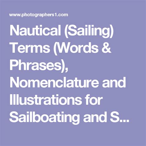 Nautical Sailing Terms Words And Phrases Nomenclature And