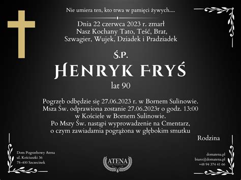 Henryk Fry Dom Pogrzebowy Atena