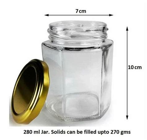 250 ML Hexagon Glass Jar For Dry Fruits Storage At Rs 18 Piece In