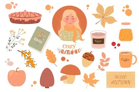 Premium Vector Cozy Autumn Blond Set