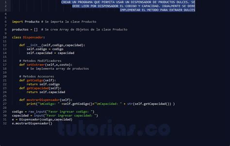 Poo Python Clase Dispensador Tutorias Co