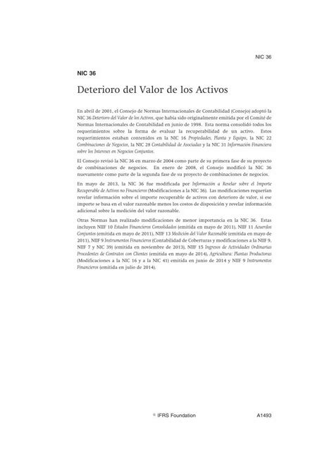 Pdf Deterioro Del Valor De Los Activos Esta Norma Se Aplica A Los