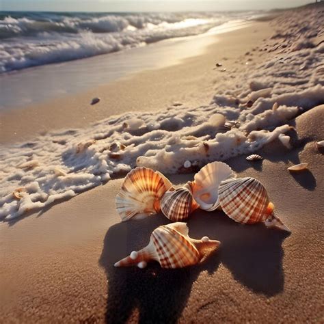 Premium AI Image Beautiful Sea Shells On The Summer Beach