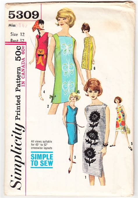 Vintage 1963 Simplicity 5309 Sewing Pattern Misses Etsy