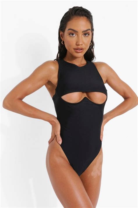 Woman Underwire Cut Out Swimsuit Boohoo