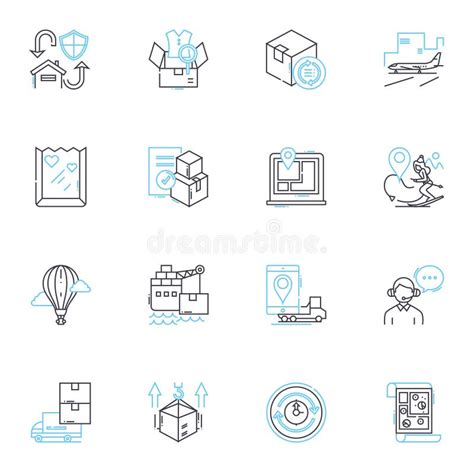 Shipment Services Linear Icons Set Logistics Delivery Transport