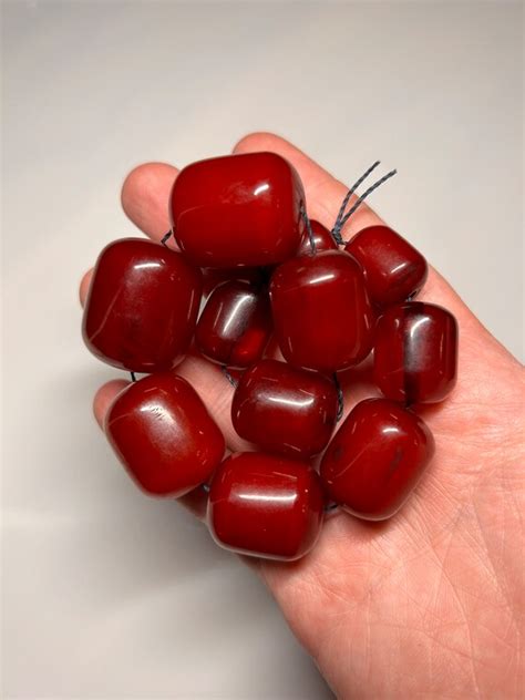 99 Grams Antique Faturan Cherry Bakelite Beads Neckla Gem