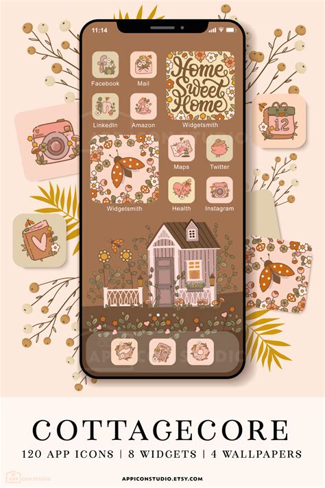 Cottagecore Aesthetic App Icons Ios Icons Iphone Icons Etsy