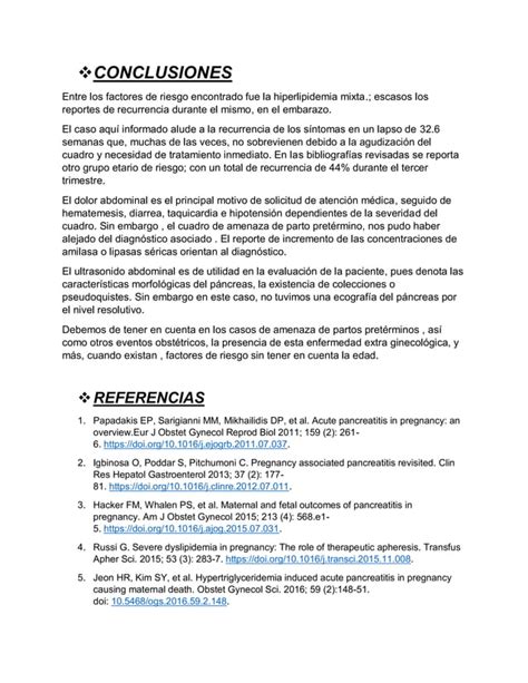 Novedad de la Pancreatitis en el embarazo CASO CLÍNICO en el Hospital