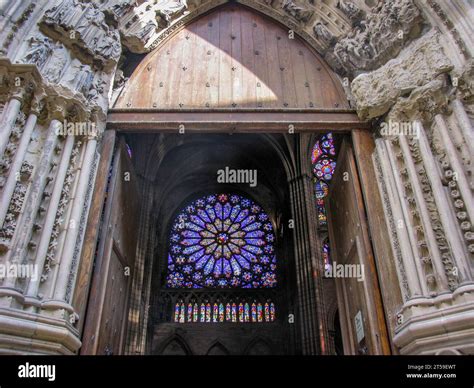 Interior of the Basilica Saint-Denis in the Parisian suburb of Saint ...